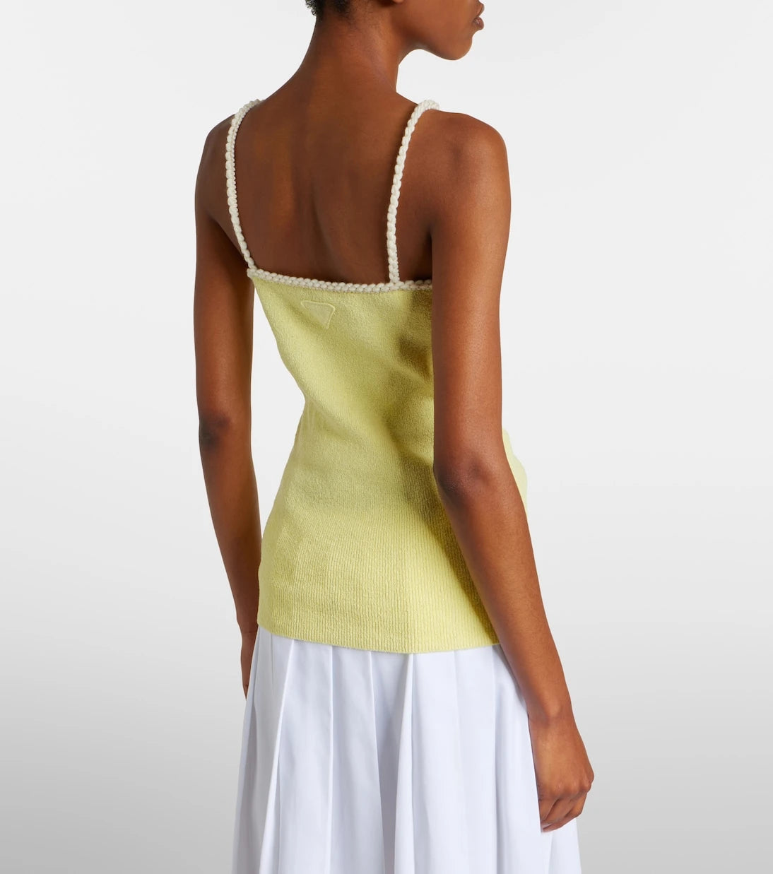 Prada - Embellished cotton-blend bouclé top