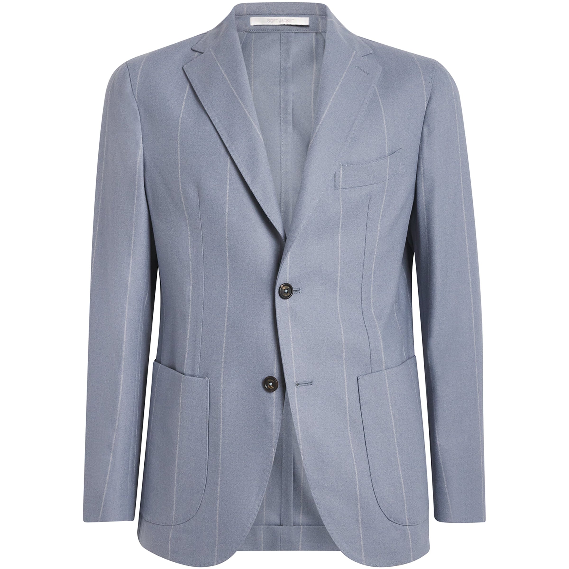 Eleventy Blue Wool-Silk-Cashmere Stripe Blazer