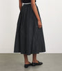 Maje Black Pleated Midi Skirt