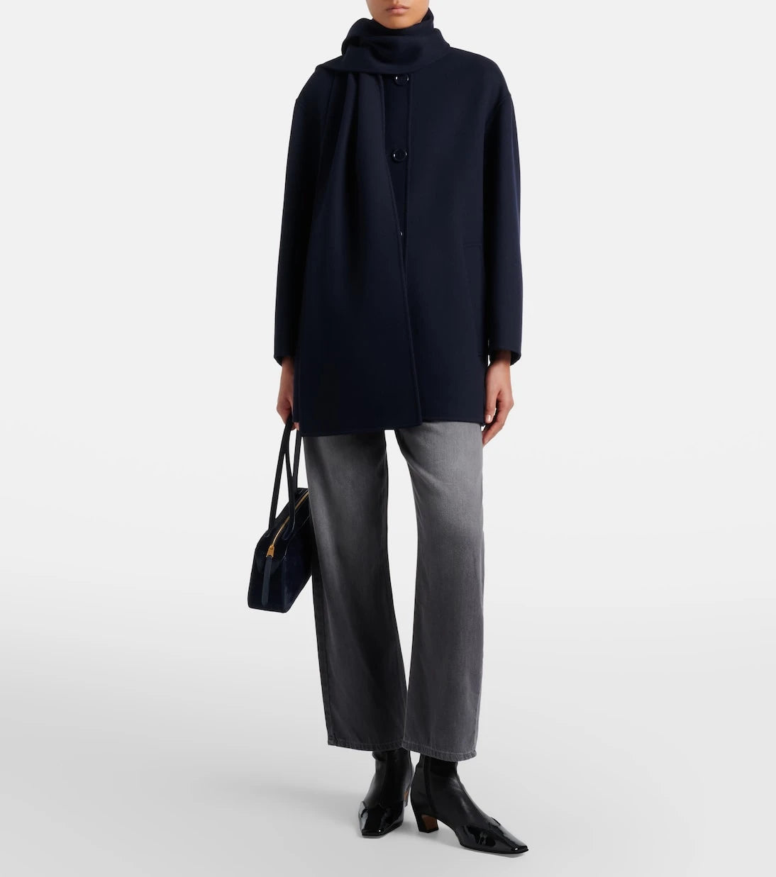 'S Max Mara - Scarf-detail virgin wool coat