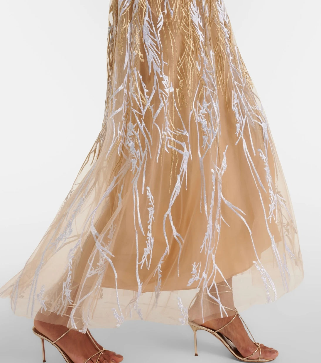 Elie Saab - Embroidered tulle midi dress