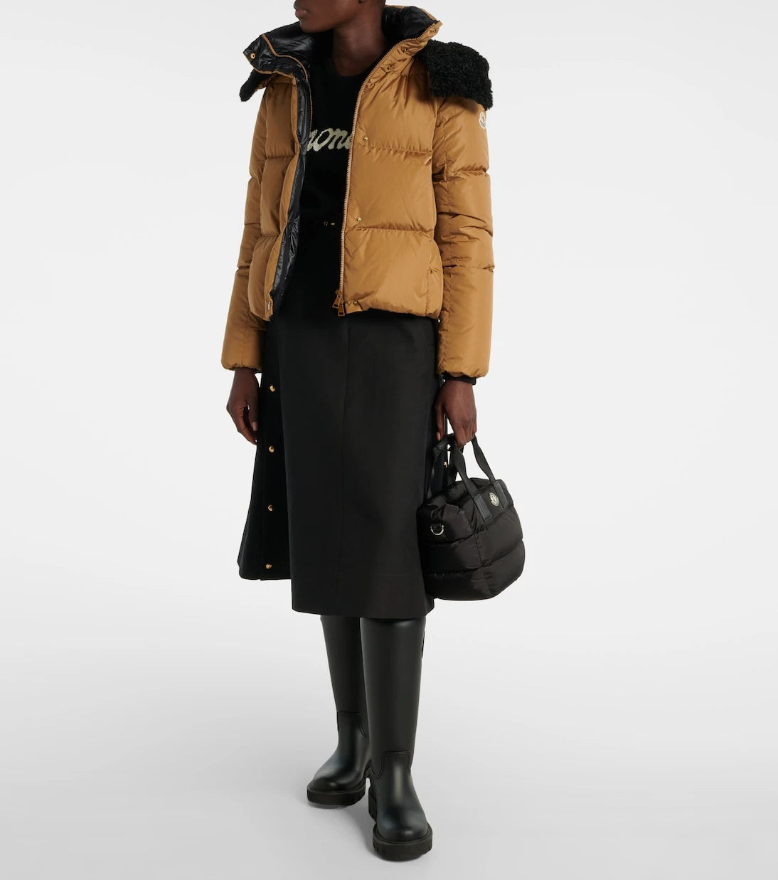 Moncler - Castelnou teddy-trimmed down jacket