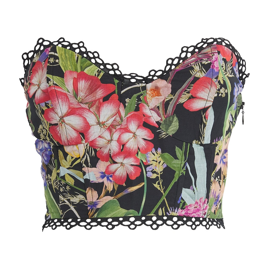 Charo Ruiz Ibiza Multi Floral Bio Bustier Top