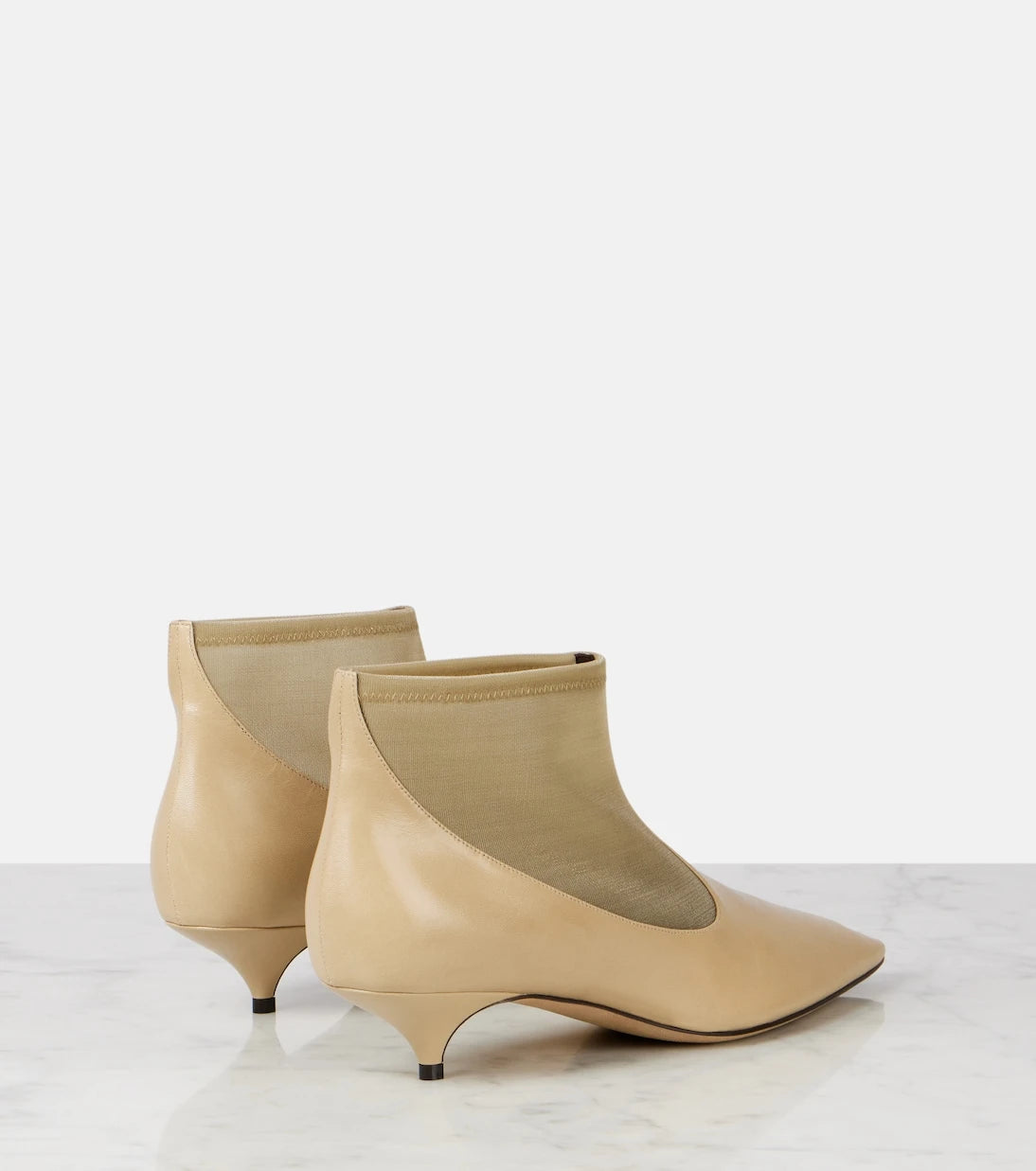 The Row - Leather and mesh ankle boots