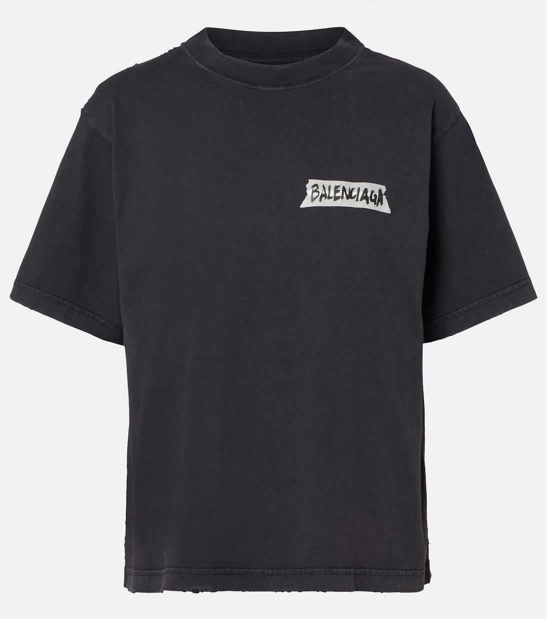 Balenciaga - Logo distressed cotton jersey T-shirt