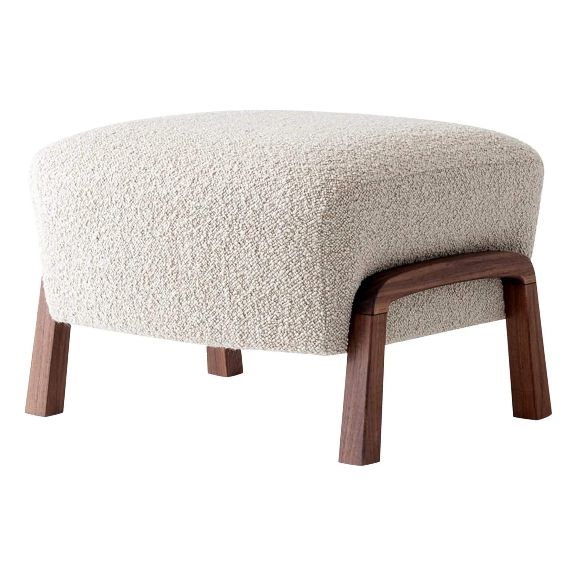 & Tradition - Wulff ATD3 Ottoman - Walnut Wood Legs | Ivory