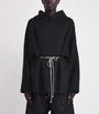 Rick Owens Black Cashmere Double-Faced Tunic Hoodie