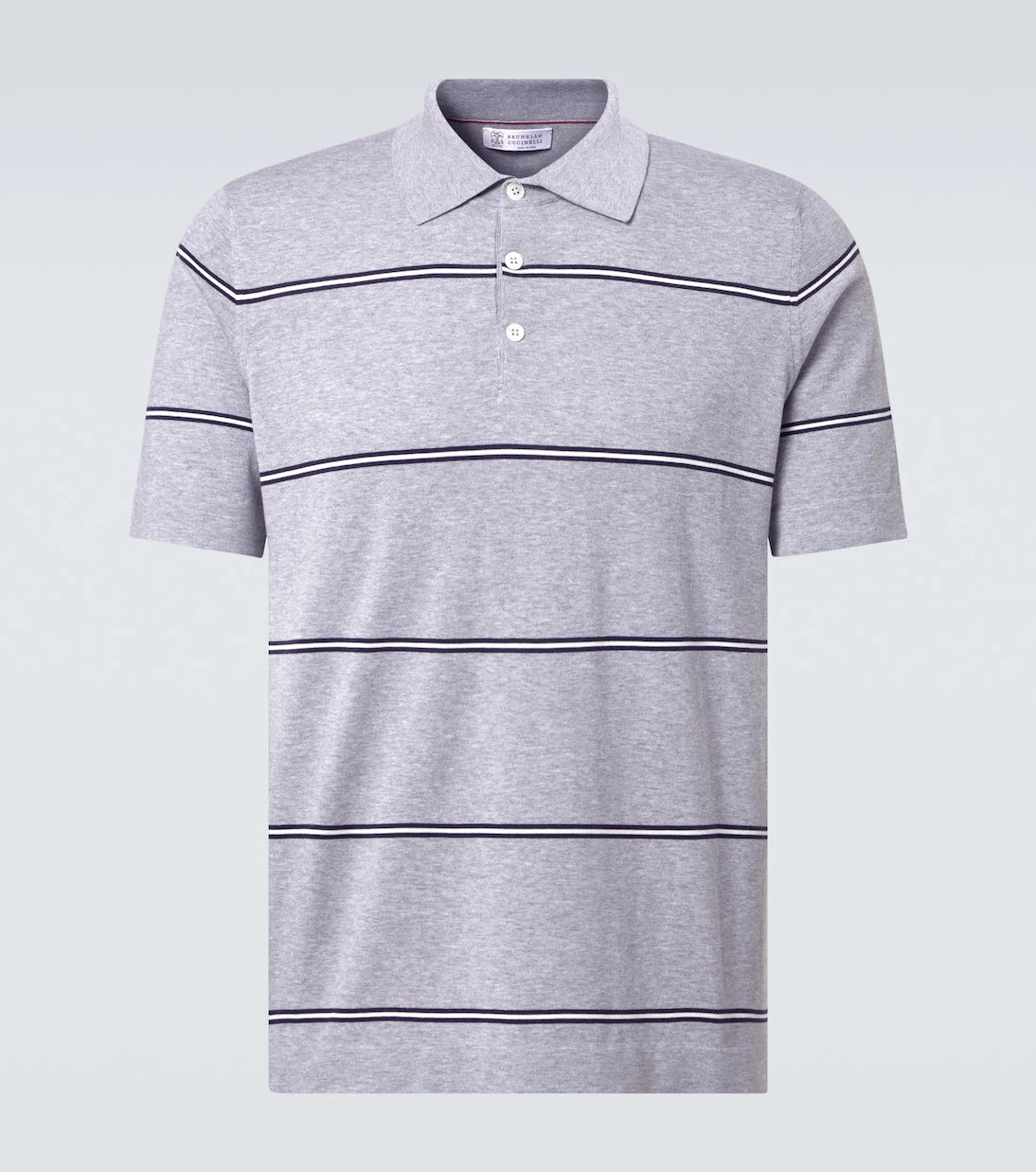 Brunello Cucinelli - Striped cotton polo shirt