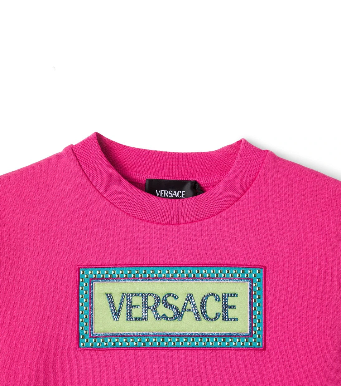 Versace Kids - سويت شيرت من قطن الجيرسيه مزين بالشعار