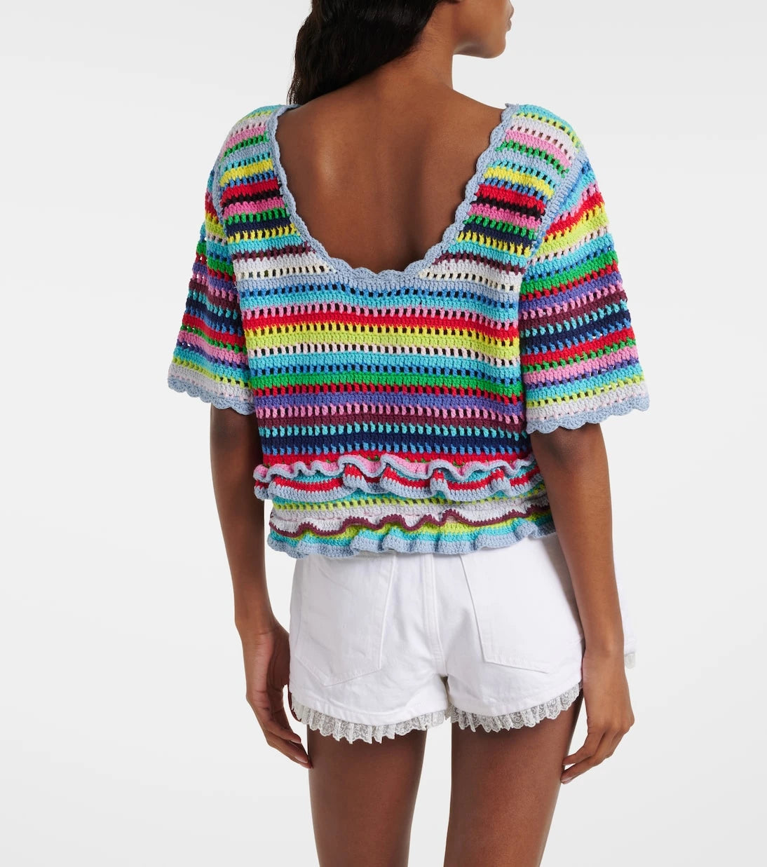 Ganni - Crocheted cotton top
