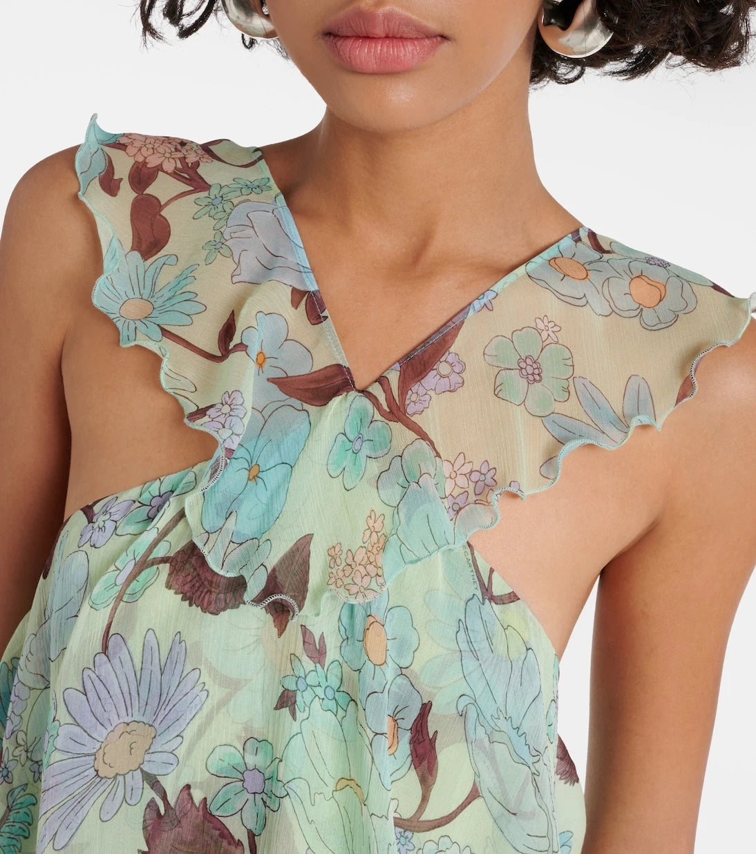 Stella McCartney - Tiered printed silk minidress