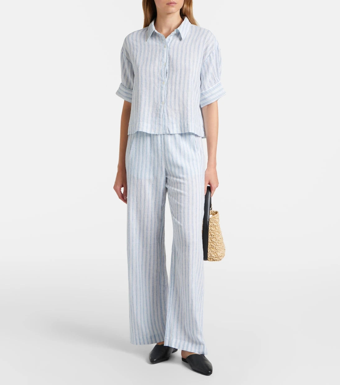 Velvet - Greya striped cotton and linen shirt