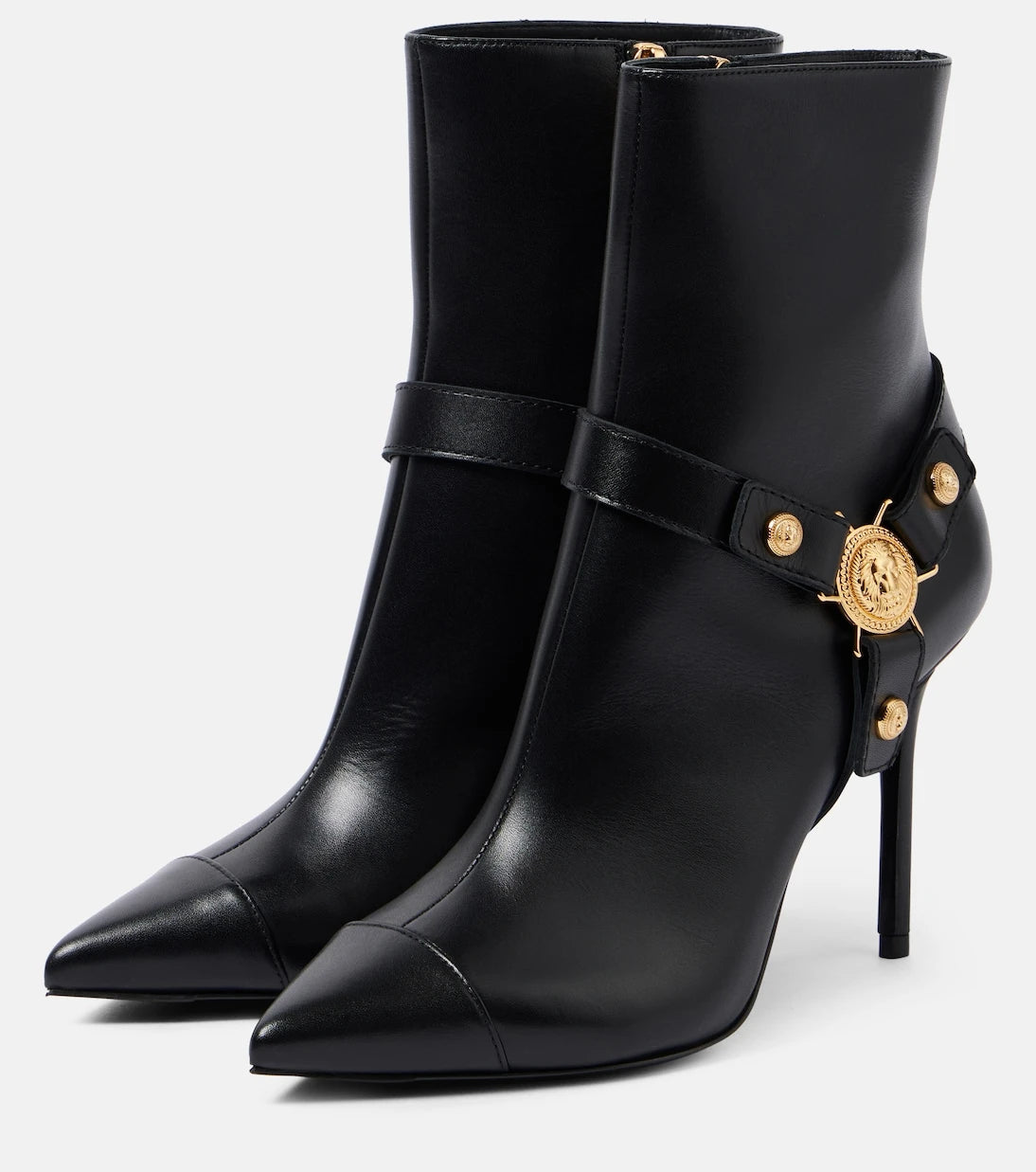 Balmain - Eva leather ankle boots