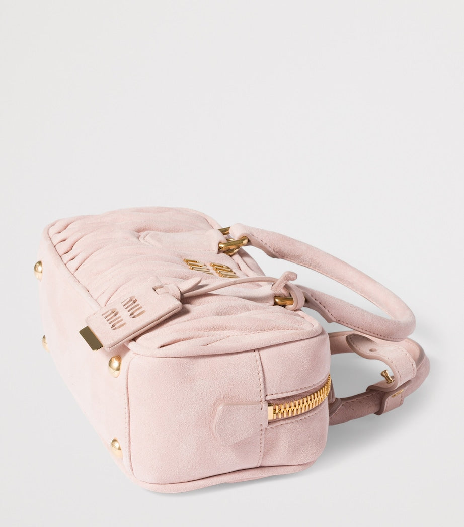 Matelassé Suede Arcadie Top-Handle Bag
