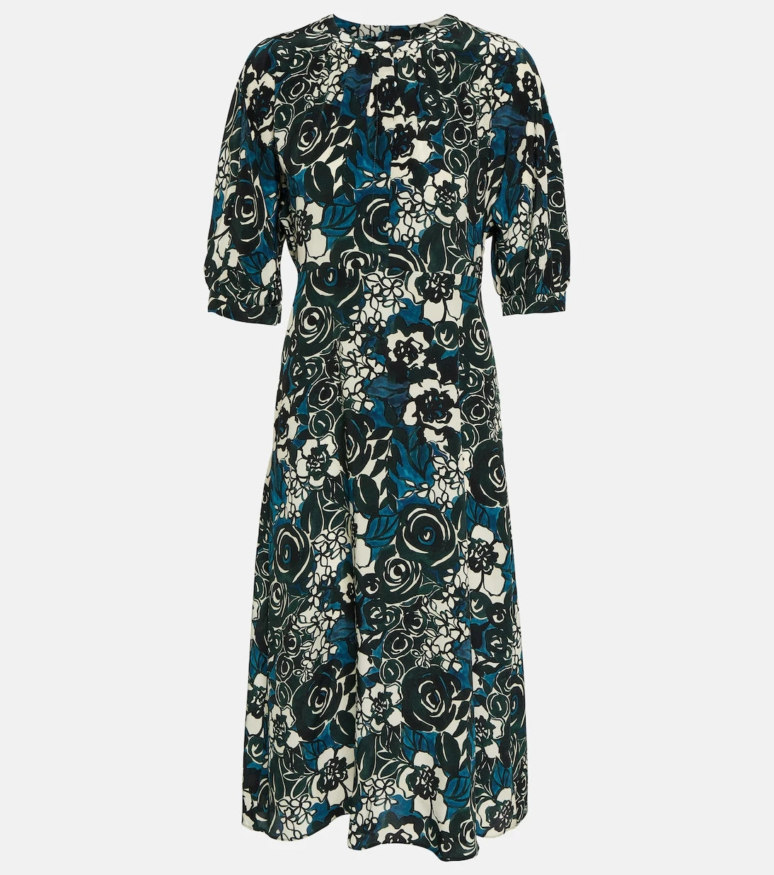 'S Max Mara - Bronzo floral silk crêpe midi dress