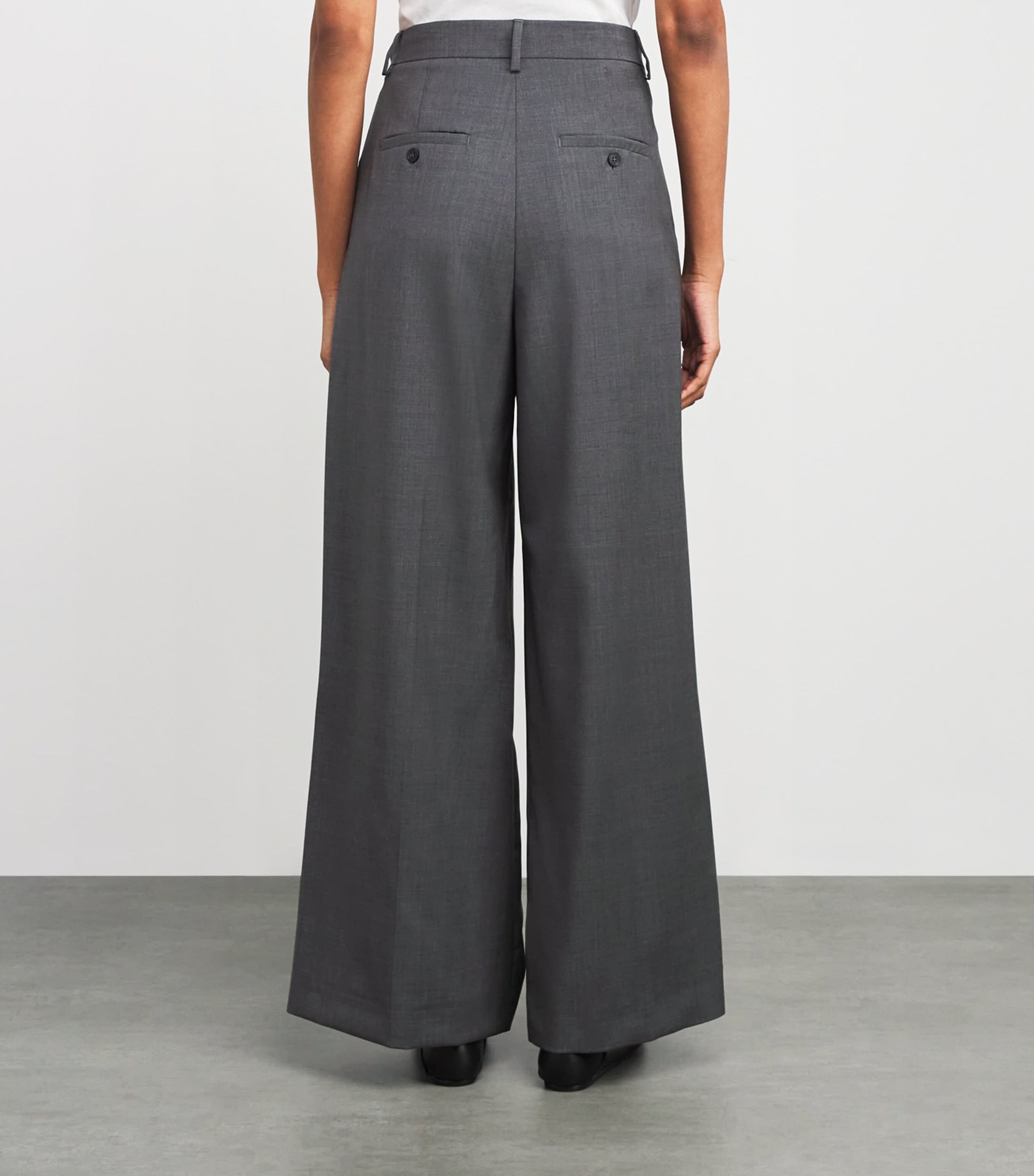 Virgin Wool Wide-Leg Tailored Trousers