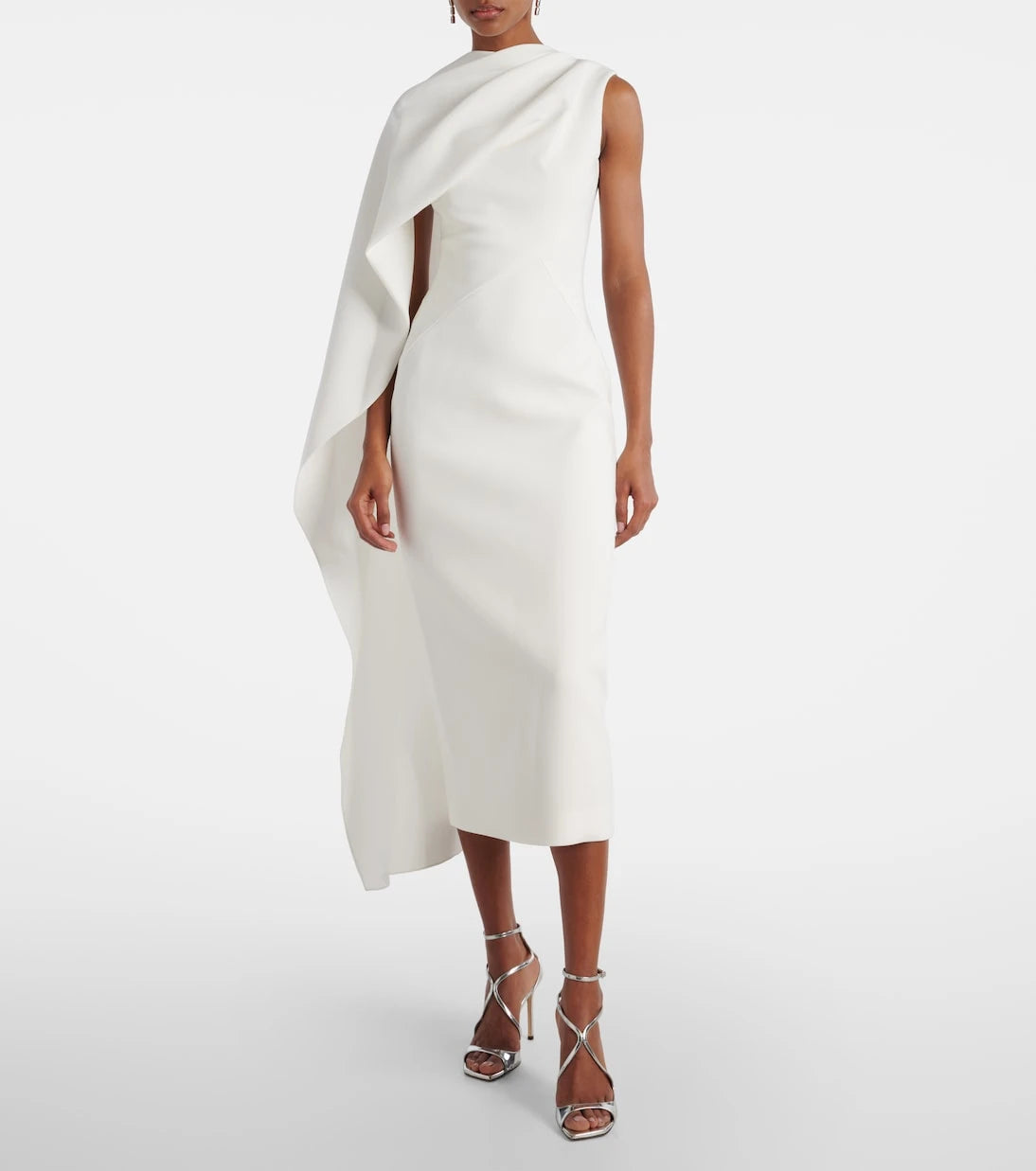 Roksanda - Bridal Edith draped crêpe midi dress