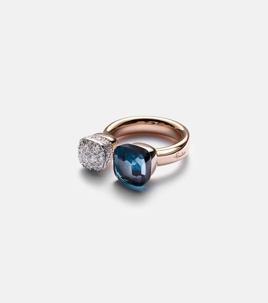 Pomellato - Nudo 18kt gold ring with topaz and diamonds