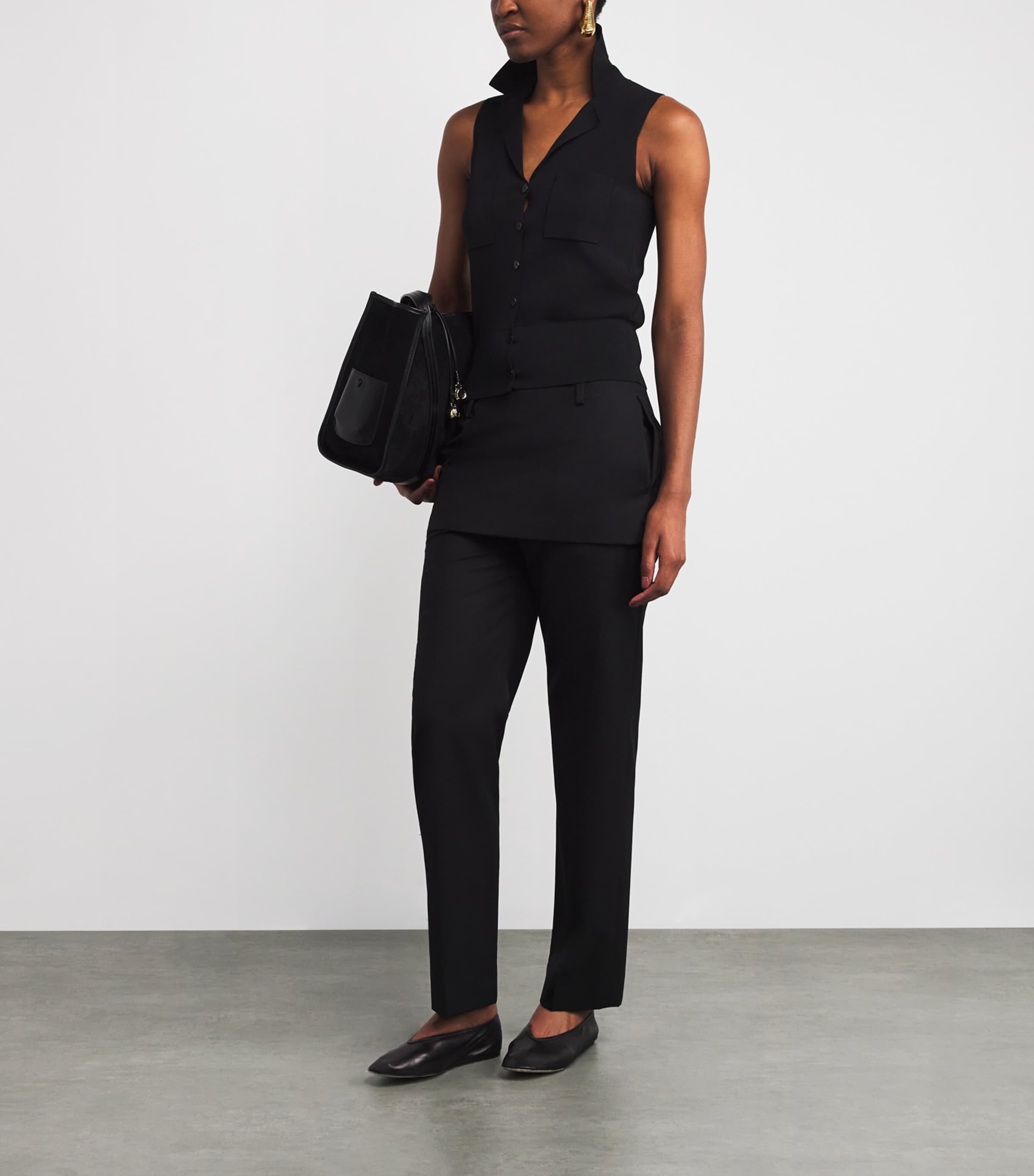 Joseph Milano Knit Stretch Waistcoat Black