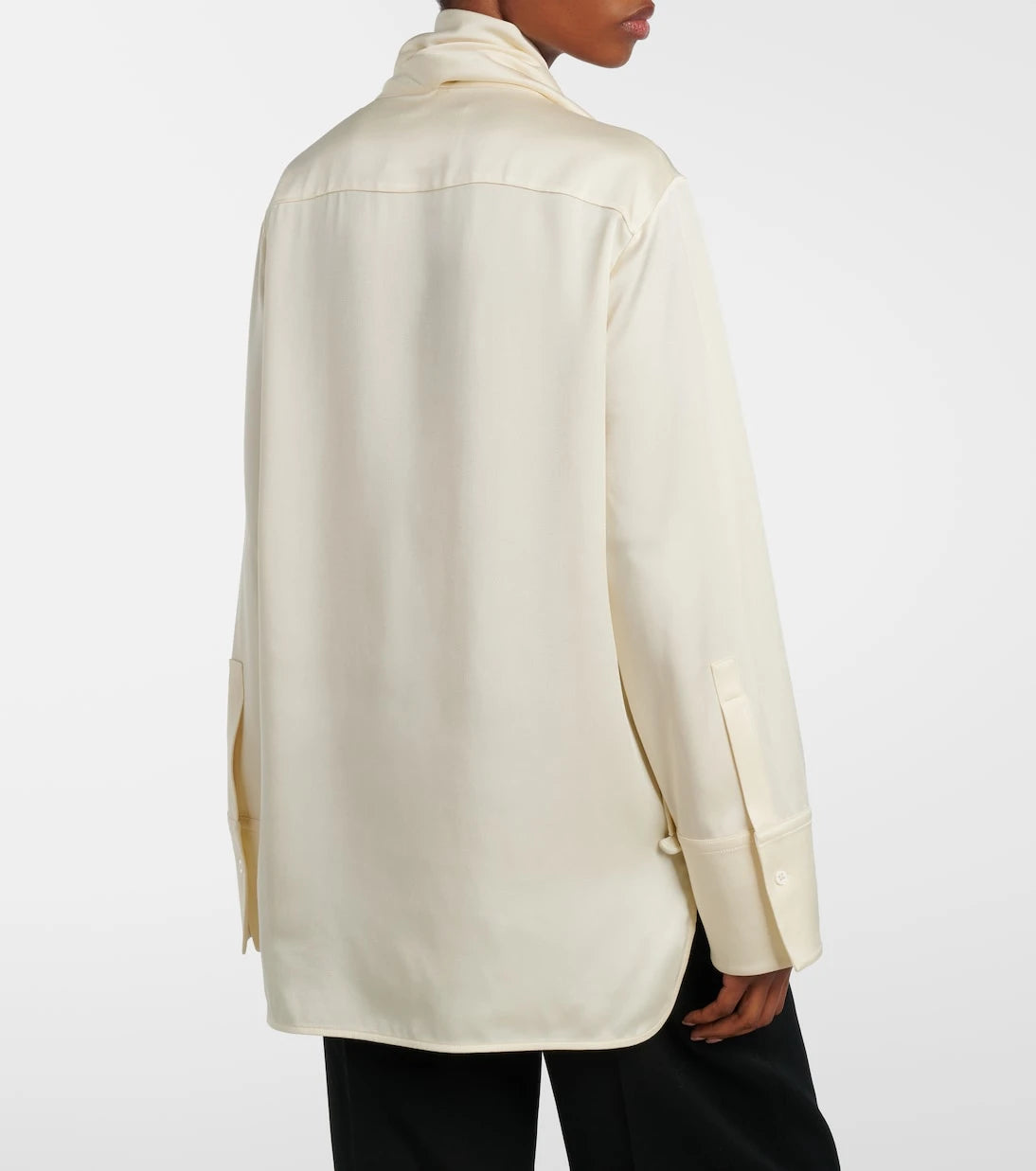Jil Sander - Scarf-detail satin shirt