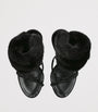 René Caovilla Black Fur-Trim Cleo Sandals 105