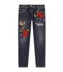 Dolce & Gabbana Kids Embroidered-Flower Jeans