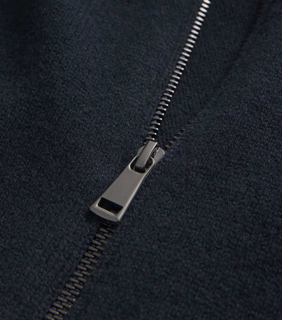 ME+EM Navy Wool Two-Way Zip Vest