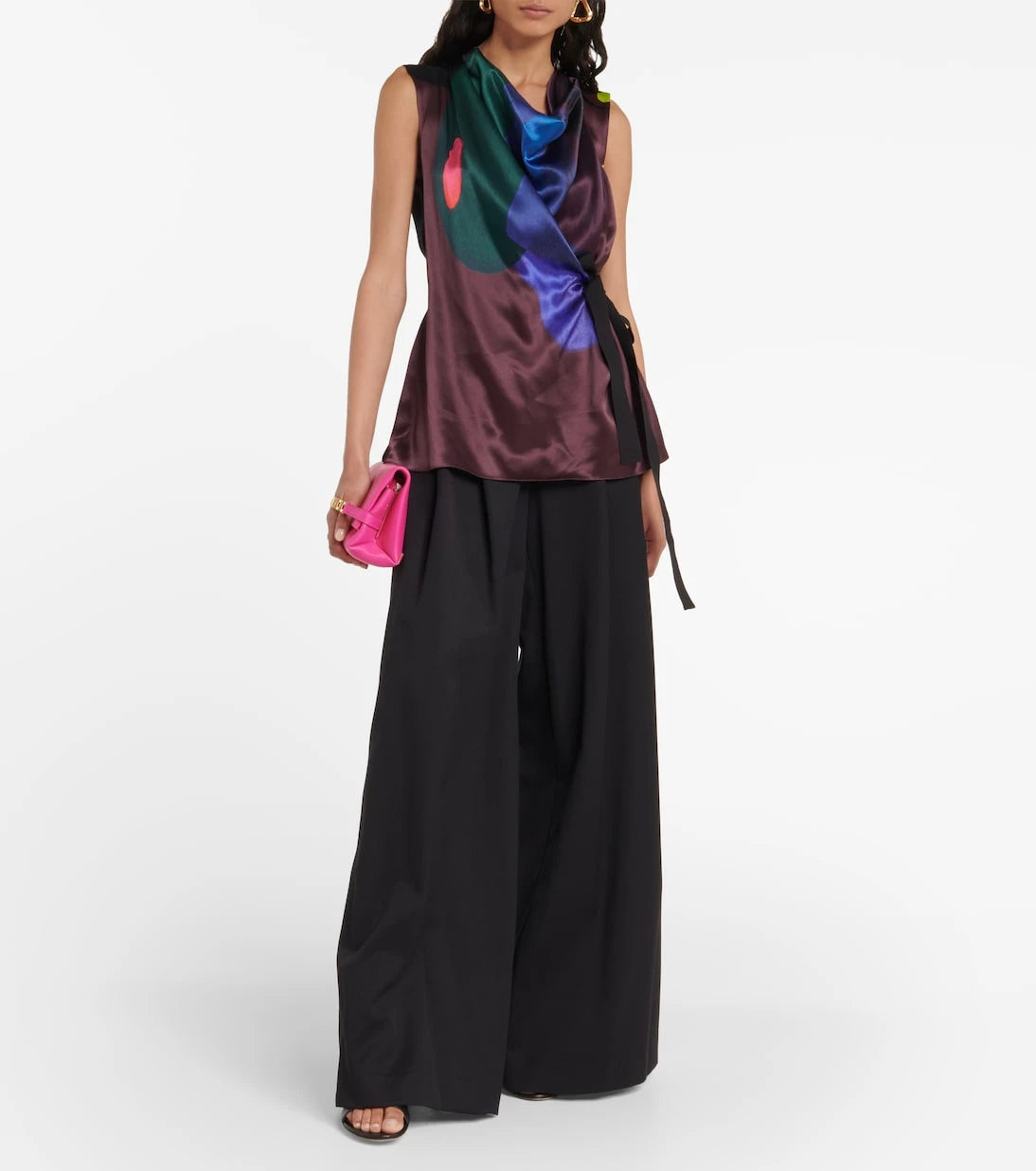 Roksanda - Printed self-tie silk top