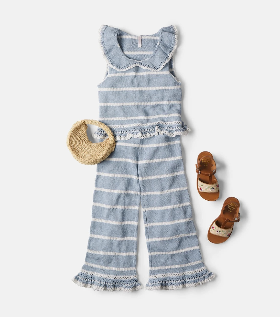 Zimmermann Kids - Striped knitted cotton-blend top