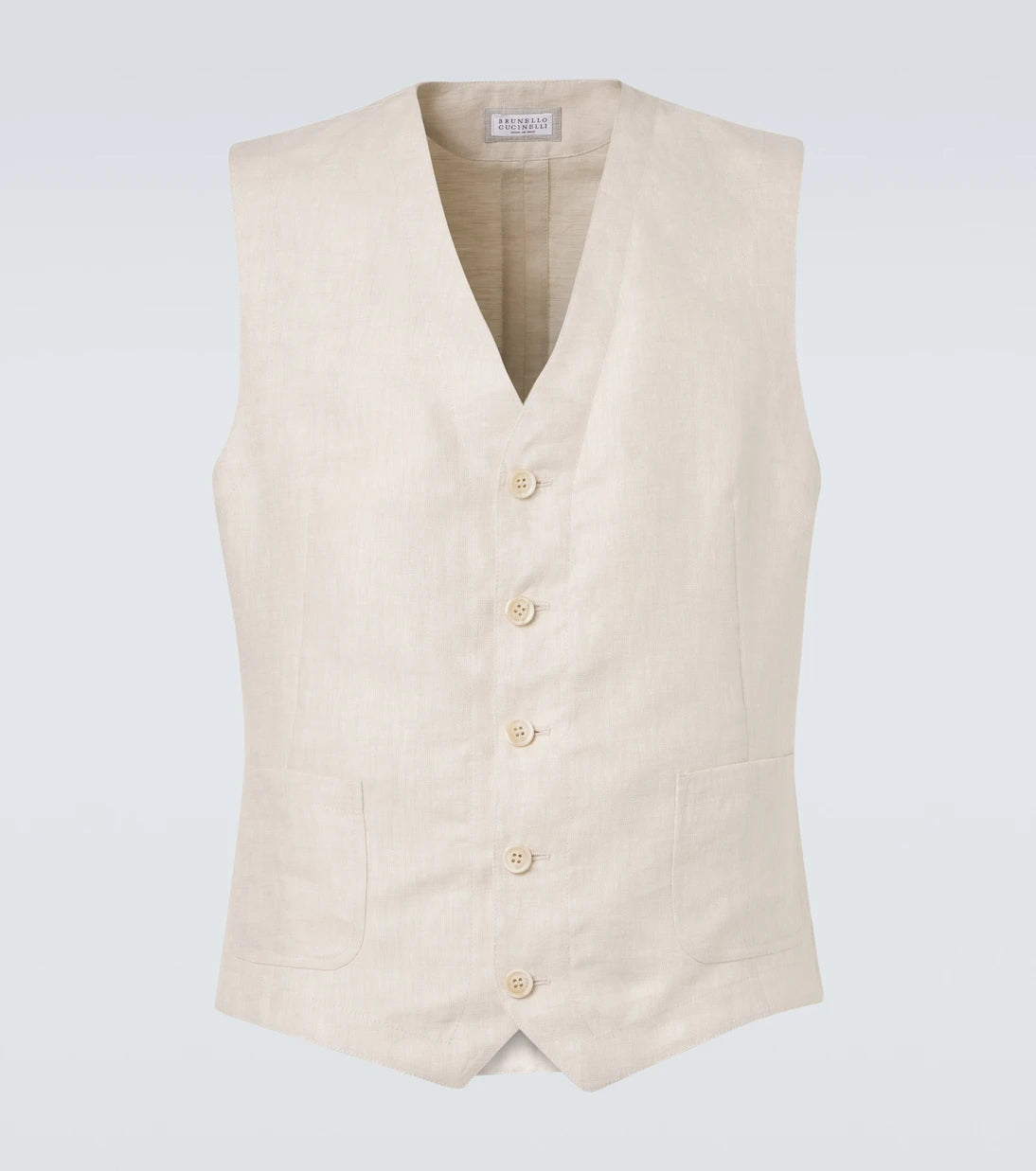 Brunello Cucinelli - Herringbone linen vest