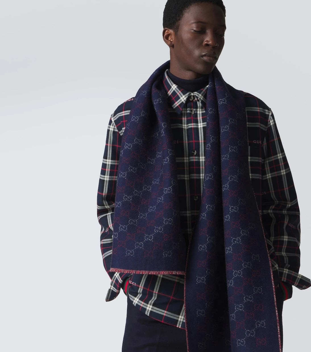 Gucci - GG reversible wool jacquard scarf