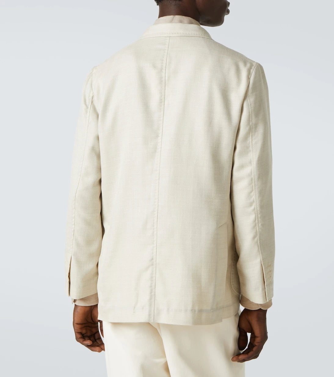 Rubinacci - Herringbone wool, silk, and linen blazer