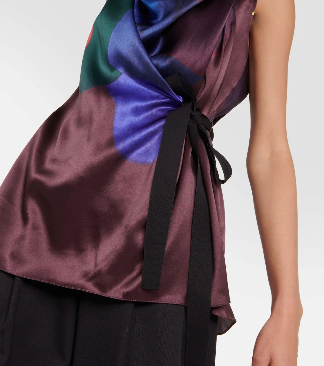Roksanda - Printed self-tie silk top