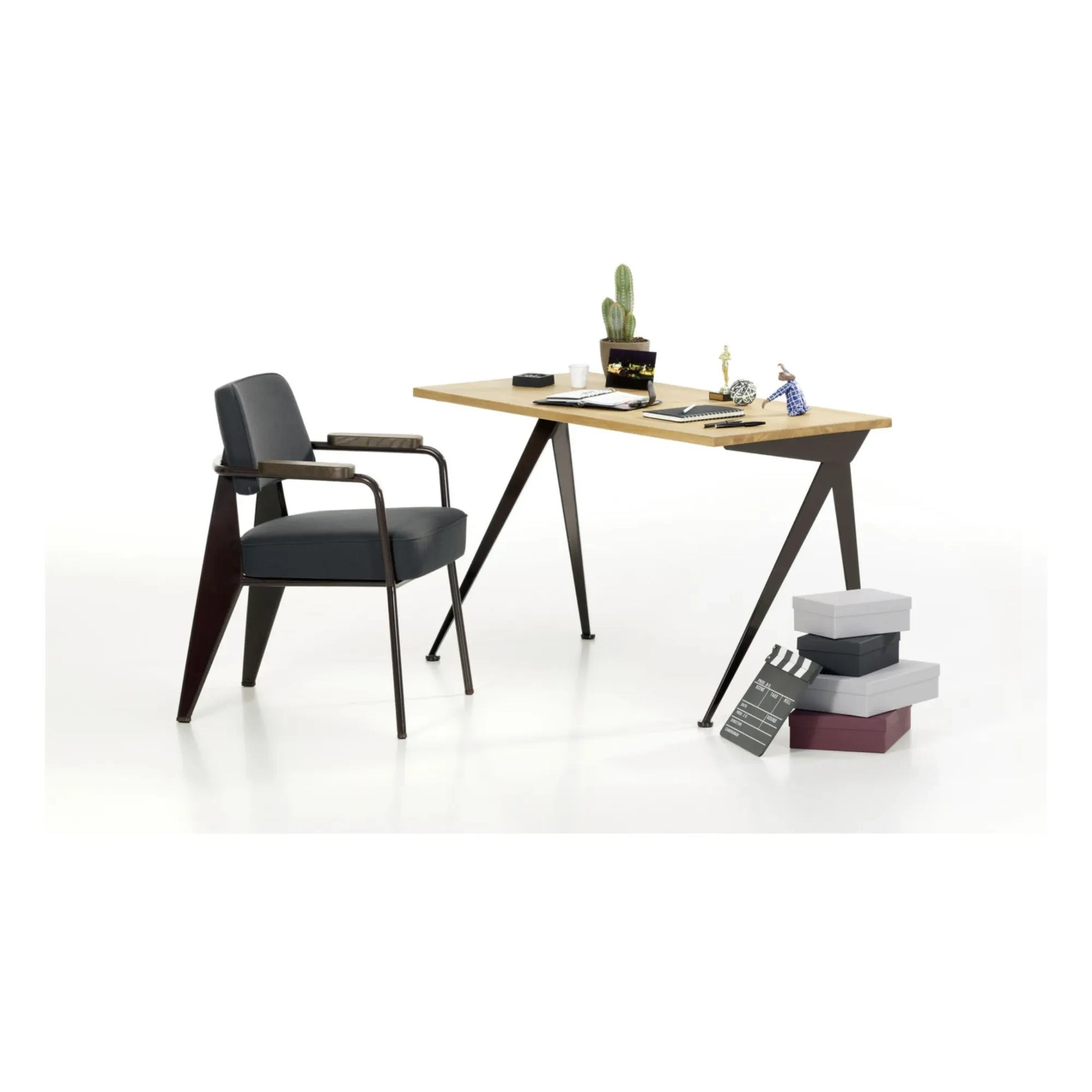 Vitra - Executive Chair, Black Base - Jean Prouvé | Dark grey