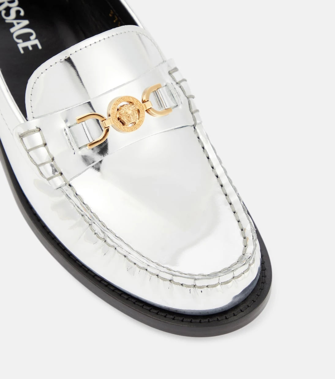 Versace - Medusa '95 metallic leather loafers