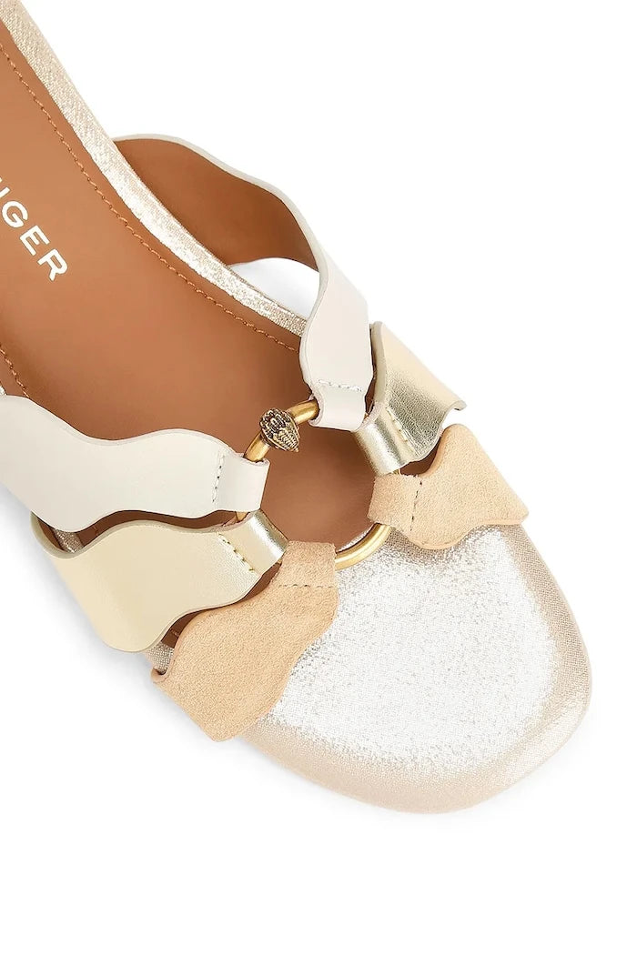 Kurt Geiger London Kadın Deri Düz Tabanlı Sun Wave Flat Sandalet
