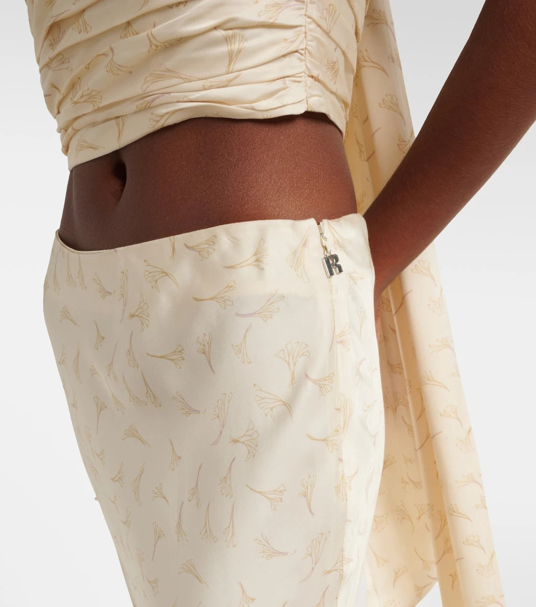 Rotate - Printed satin maxi skirt