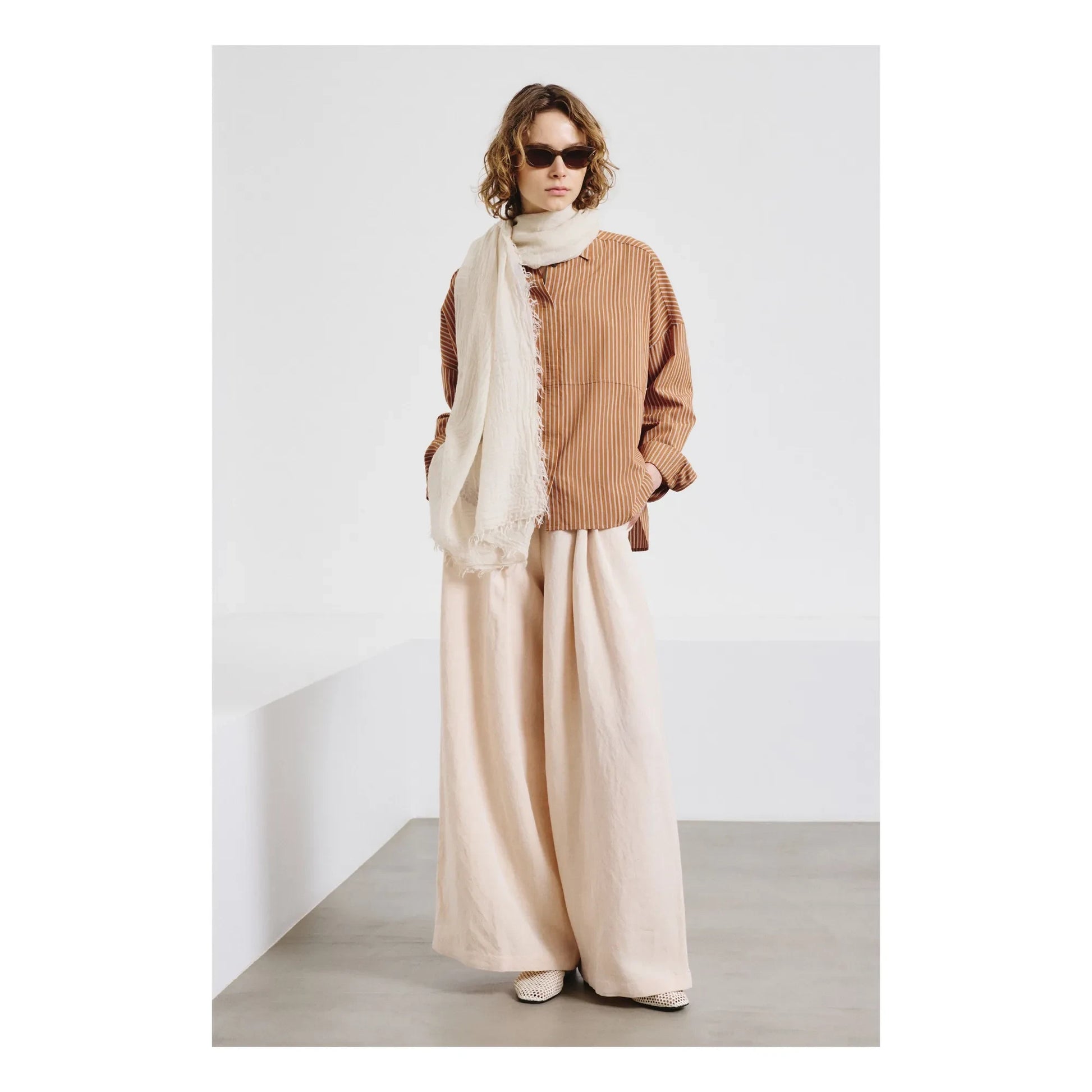Pomandère - Stripes shirt | Apricot