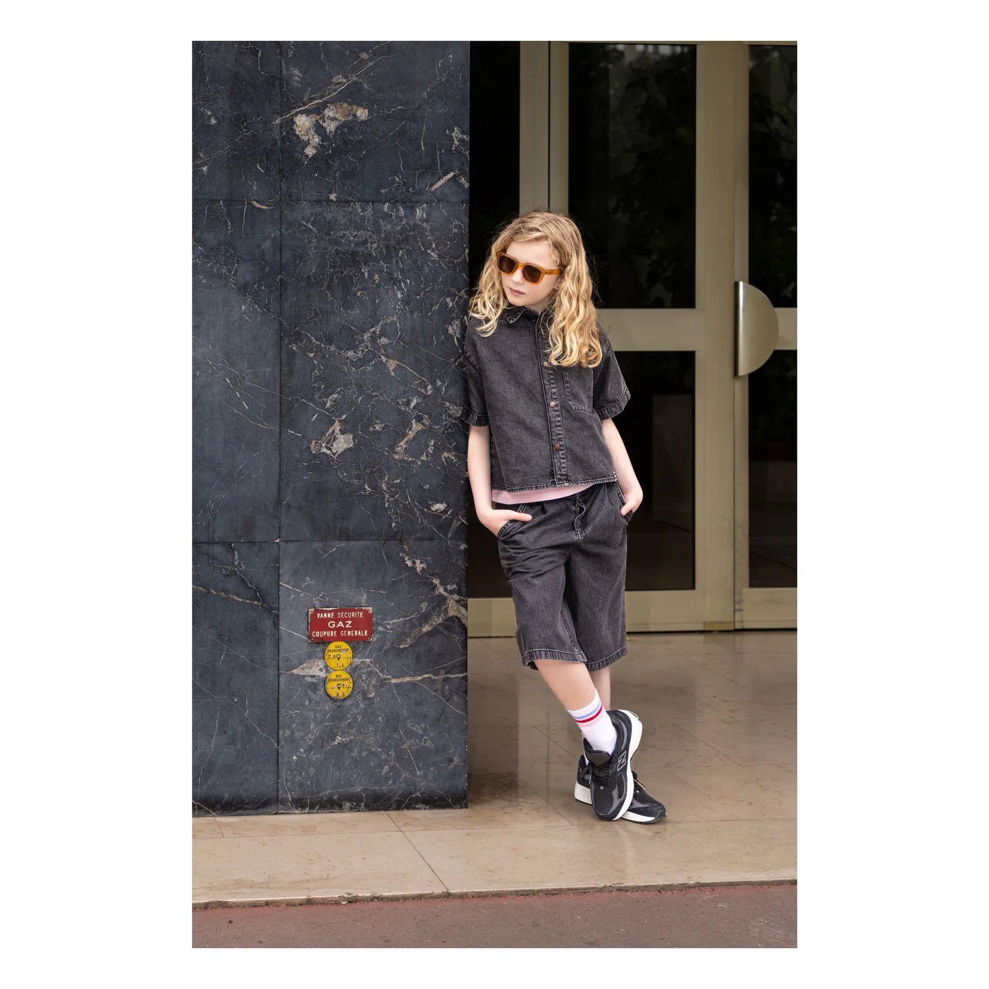 Finger in the nose - Bermuda shorts Denim Tate | Grey