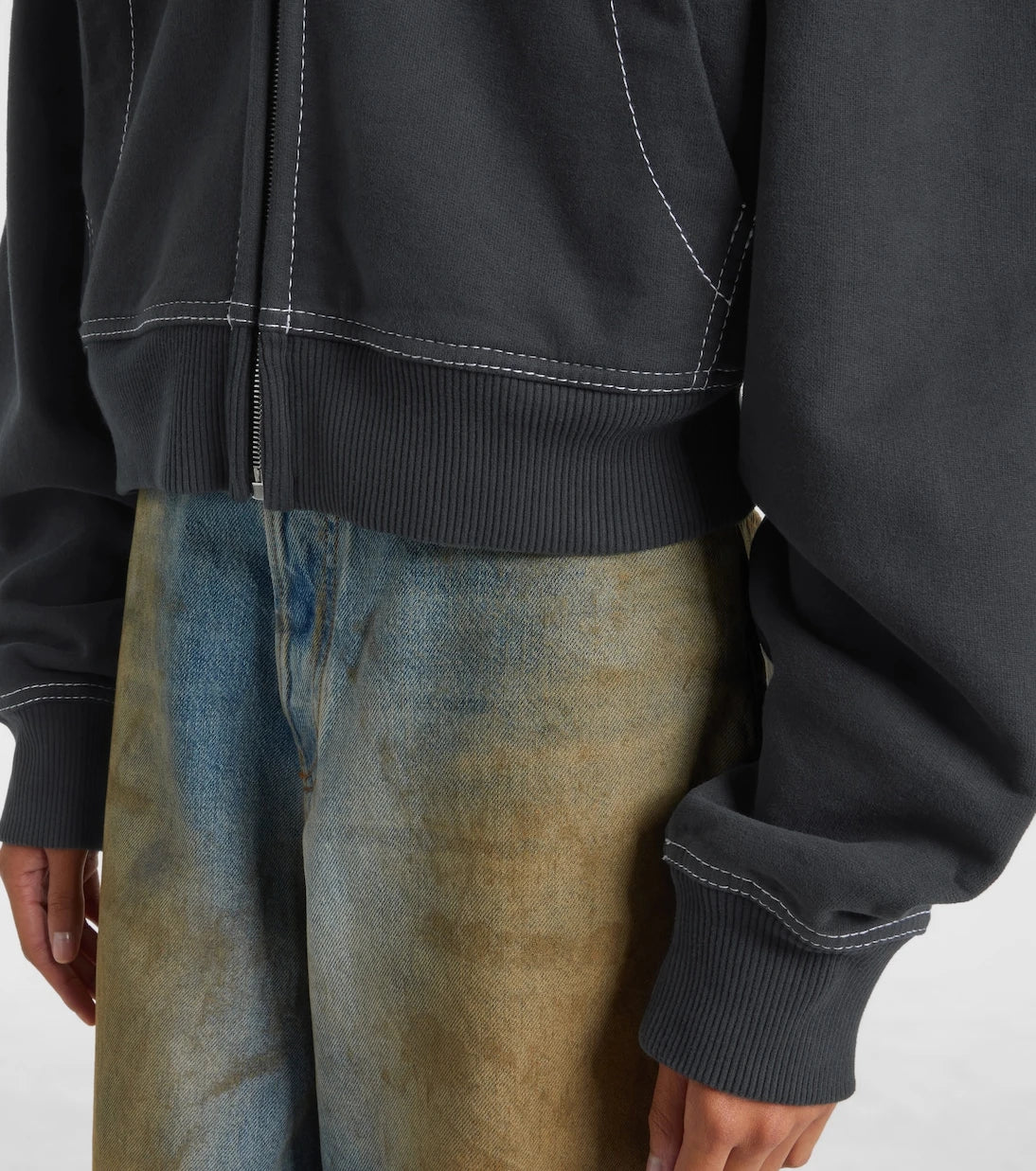 Acne Studios - Logo cotton fleece zip-up sweatshirt