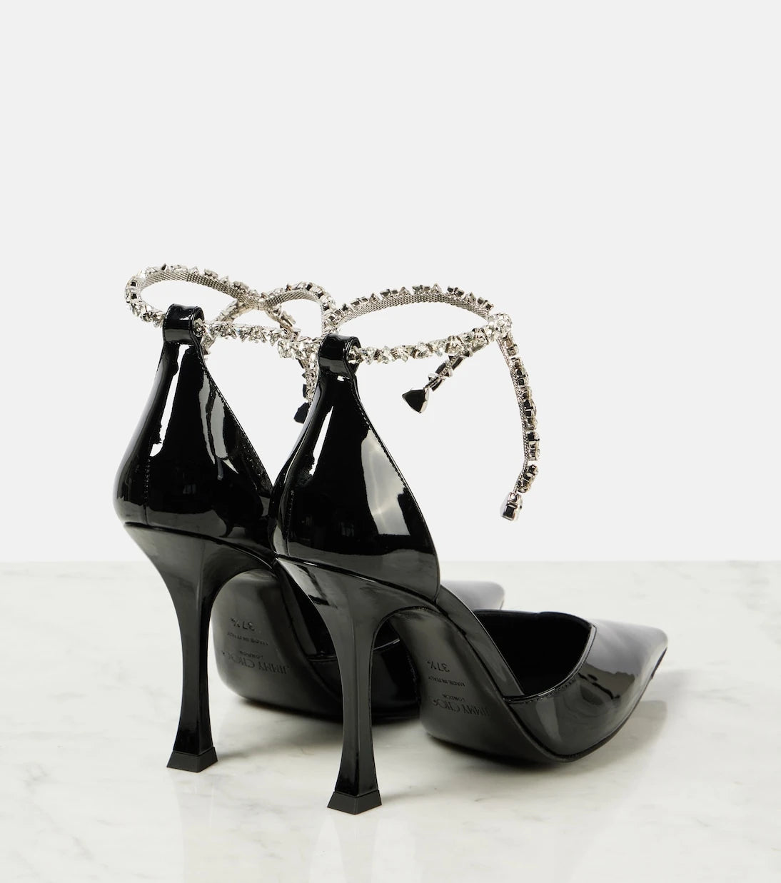 Jimmy Choo - Stevie 100 embellished patent leather pumps