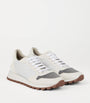 Brunello Cucinelli White Suede Technical Running Sneakers