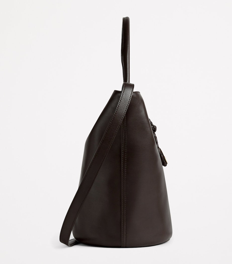 Bottega Veneta Brown Leather Liberta Bucket Bag
