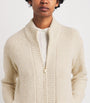 Eleventy Beige Wool-Blend Knitted Zip-Up Jacket