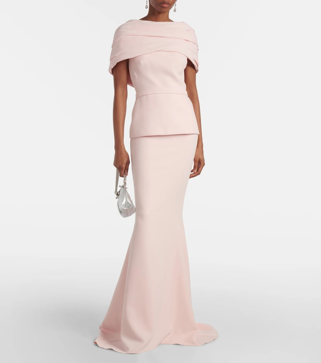 Safiyaa - Loura draped peplum crêpe gown