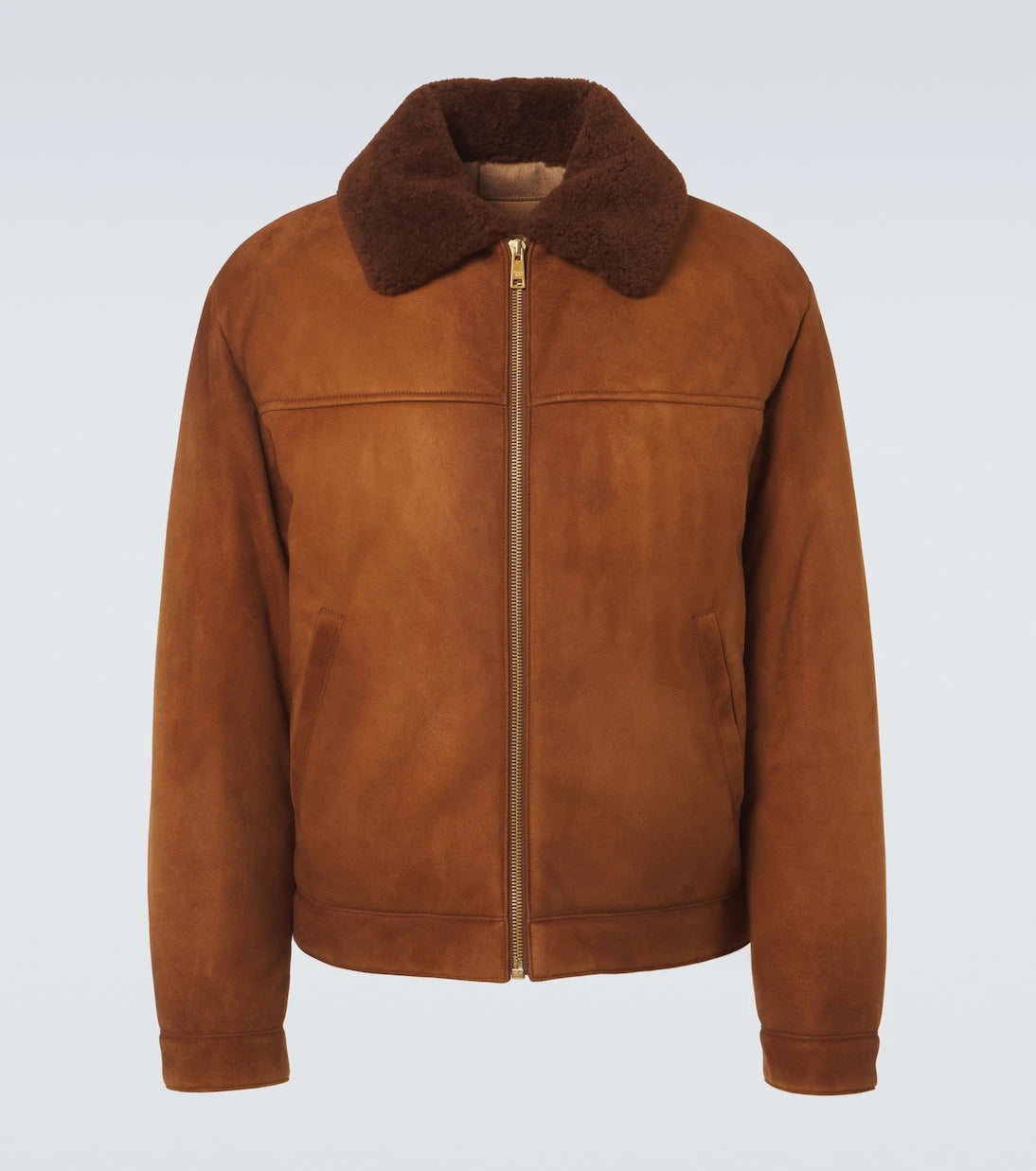 Prada - Shearling-trimmed suede jacket