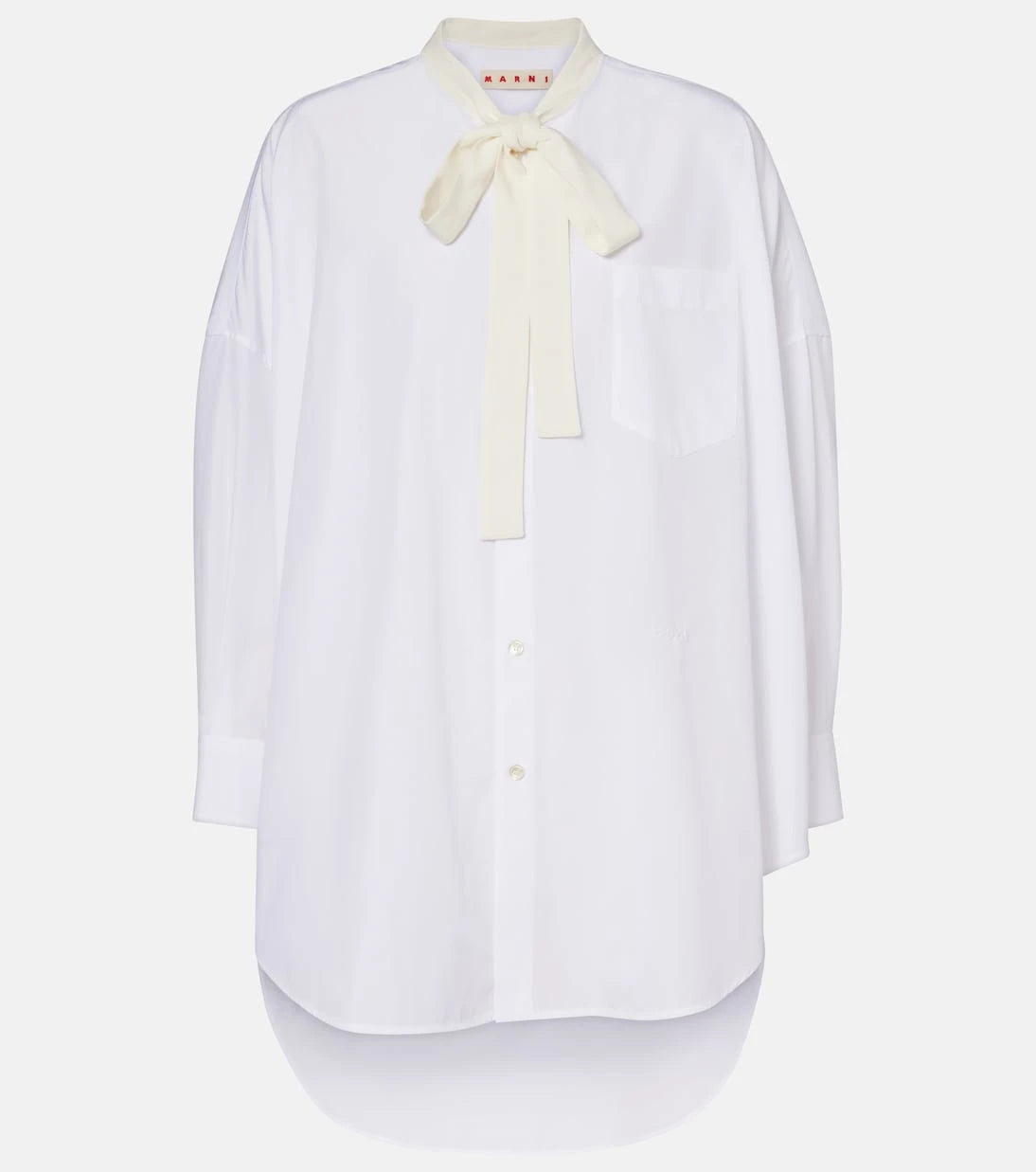 Marni - Tie-neck cotton shirt dress