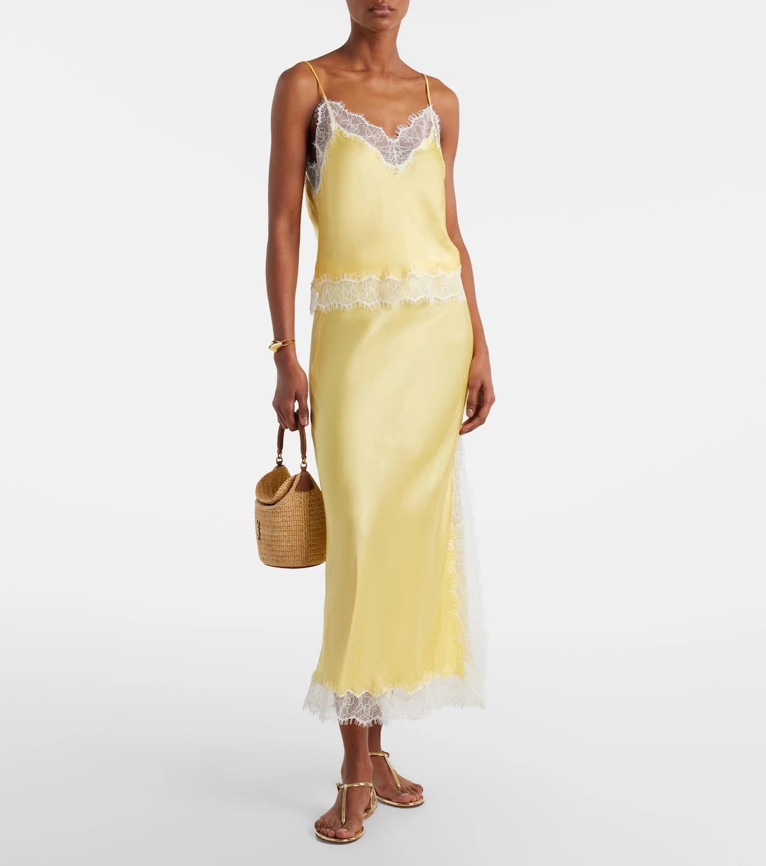 Poupette St Barth - Zely lace-trimmed satin camisole
