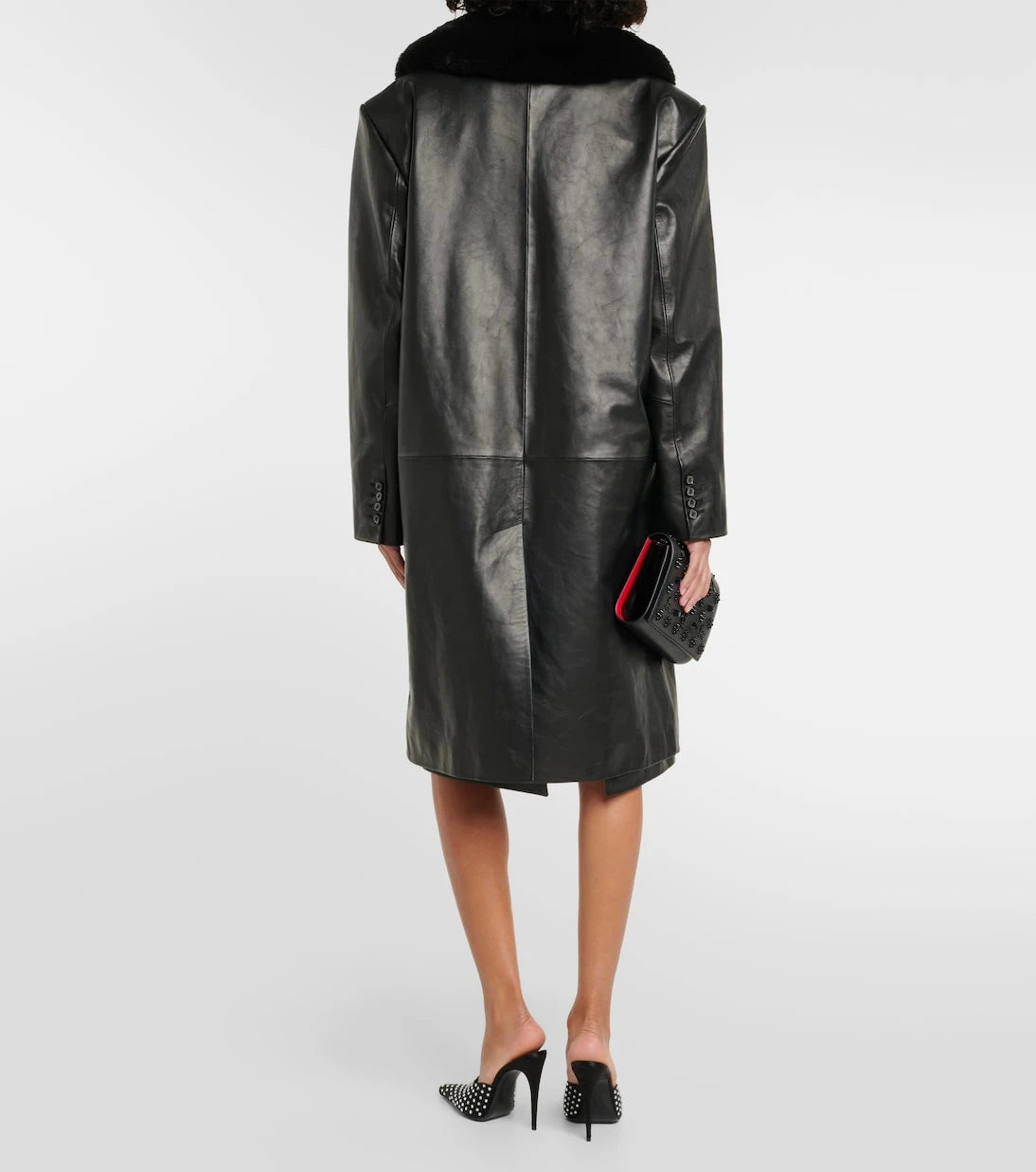 Magda Butrym - Faux fur-trimmed leather coat