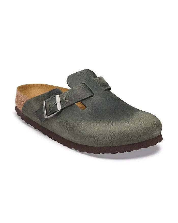Birkenstock Erkek Deri Terlik Sabot Boston Oiled Leather
